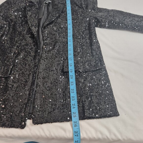 Steve Madden Women's Blazer Size S Sequined  Black No Button Long Sleeve (62) - Picture 10 of 15